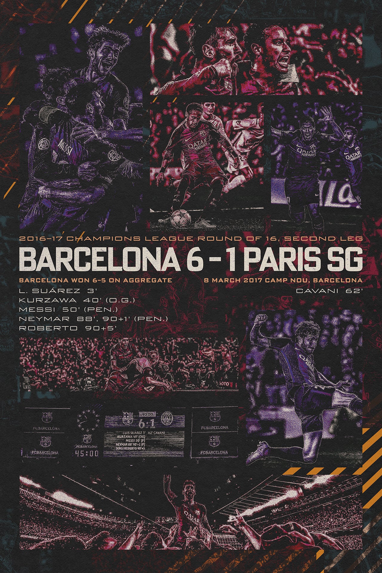 Barcelona "Comeback vs PSG 6-1" | Historic Poster