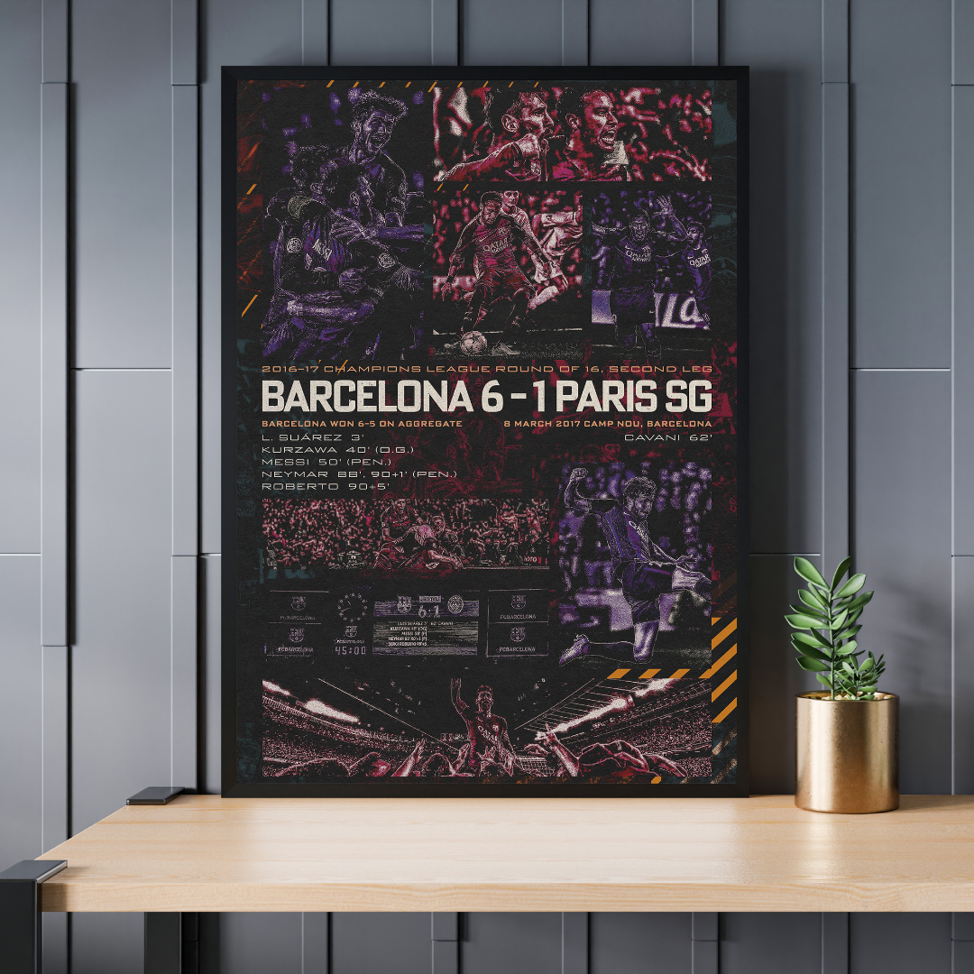 Barcelona "Comeback vs PSG 6-1" | Historic Poster